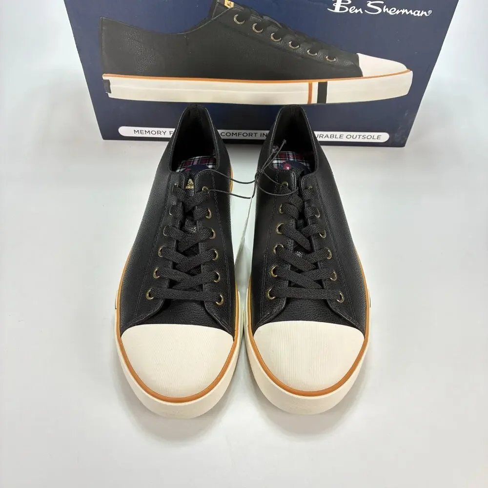 Ben Sherman Dorset Lo LX Black Low Top Sneakers Shoes BSMDORLXGD-0840 Men's Sz 8